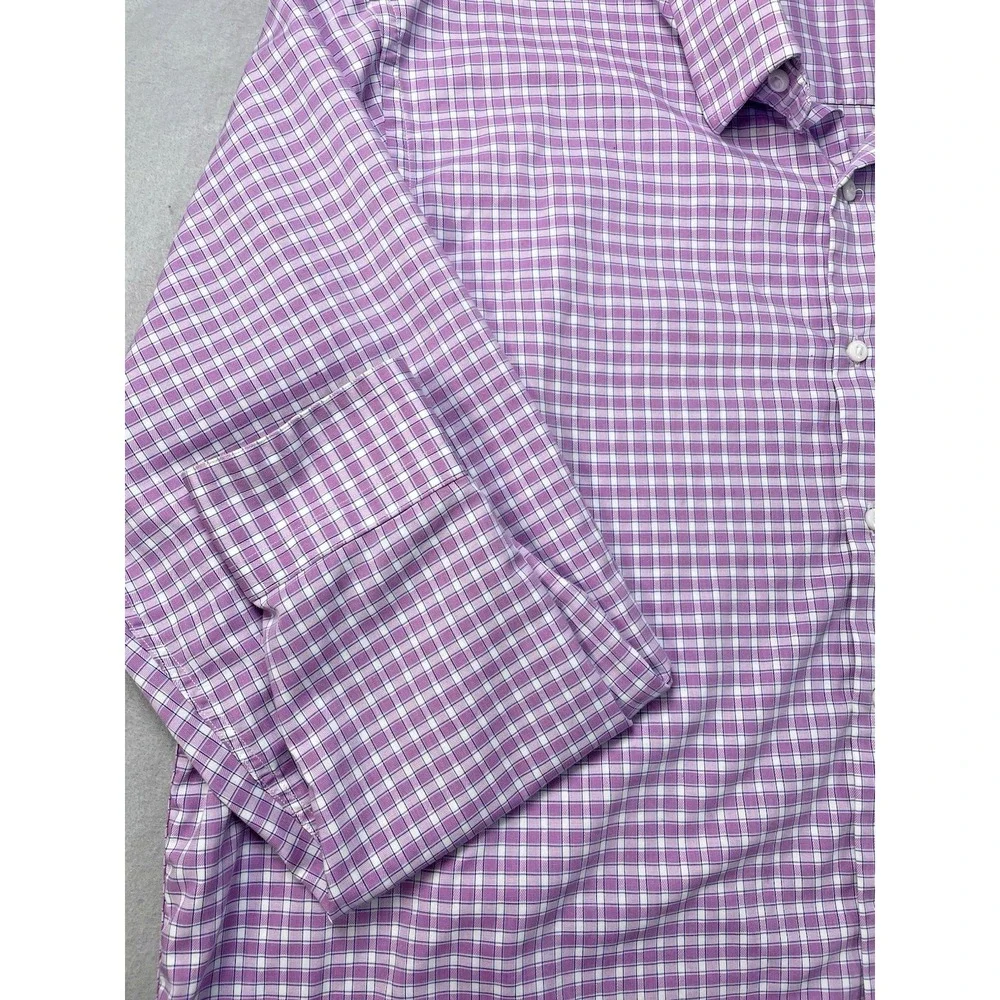 Oak Hill Premium Mens Gingham Non Iron Button Down Shirt 18 36/37 T - Picture 8 of 16